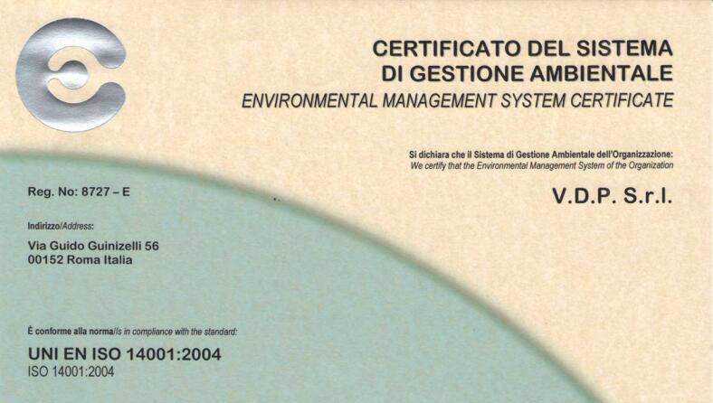 Certificazione Sistema Gestione Ambientale ISO 14001